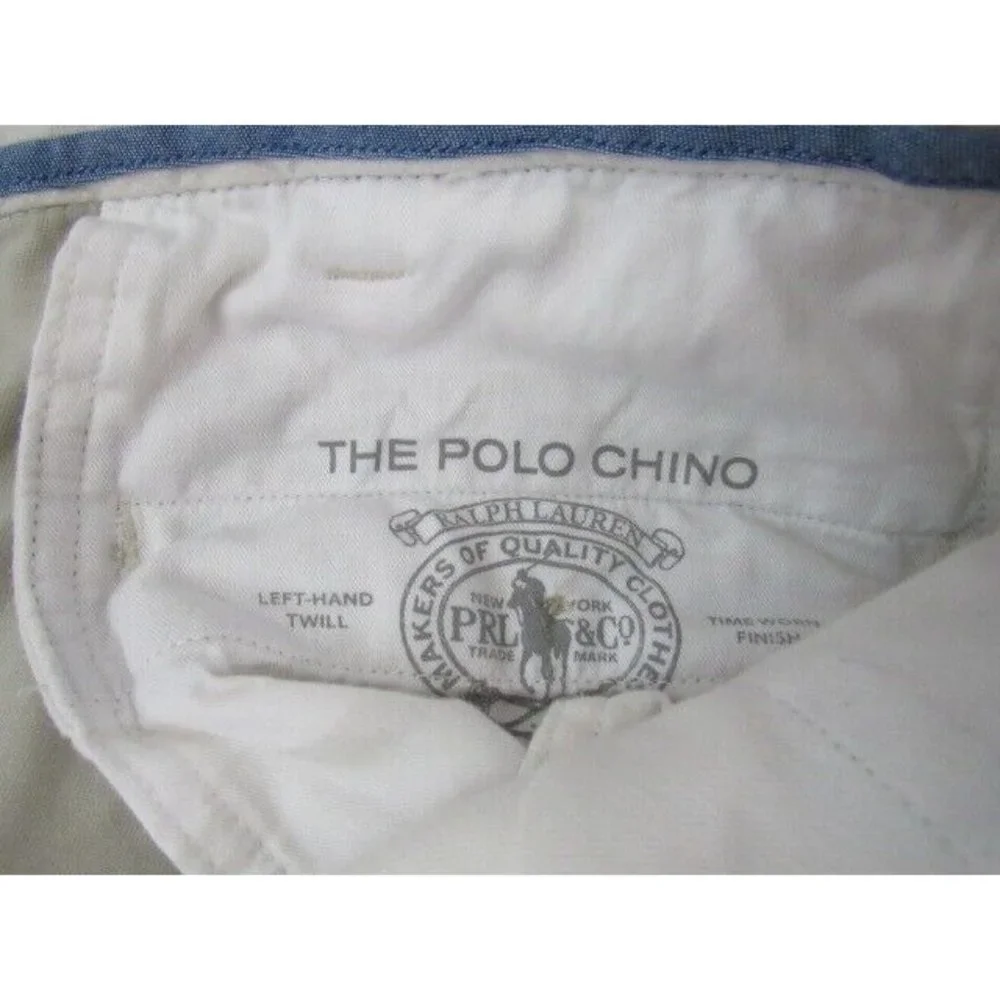 Ralph Lauren Polo Chino Khaki‎ Flat Front Cotton Pants 38/31
